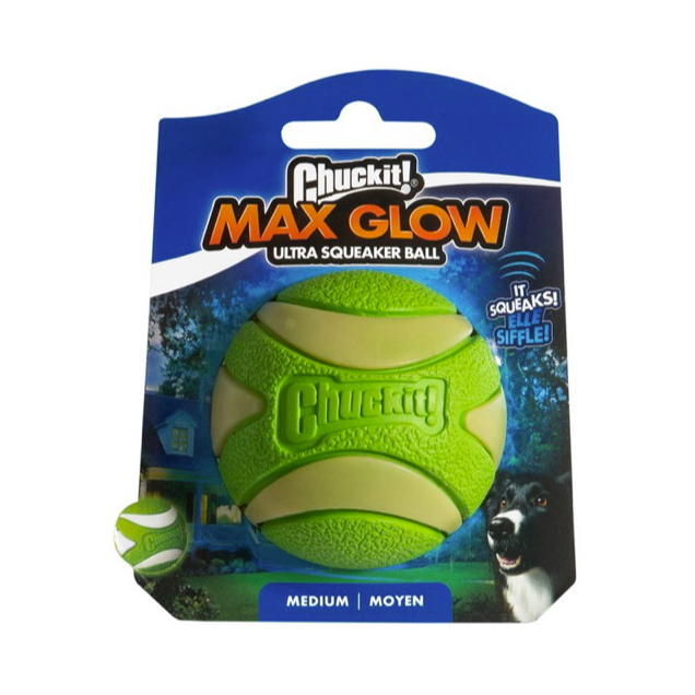 Chuckit Max Glow Ultra Squeaker Ball medium