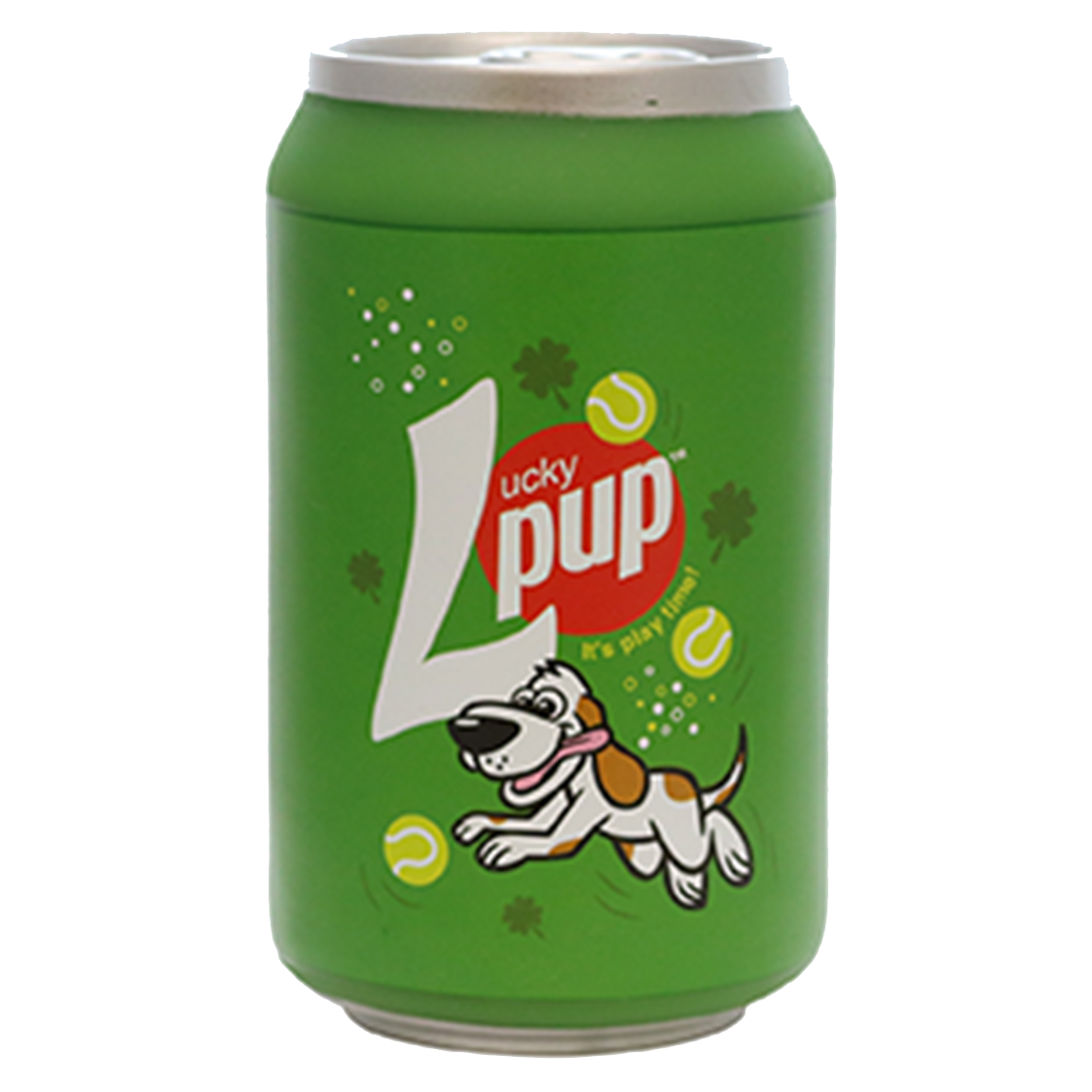Silly Squeaker Soda Can Lucky Pup