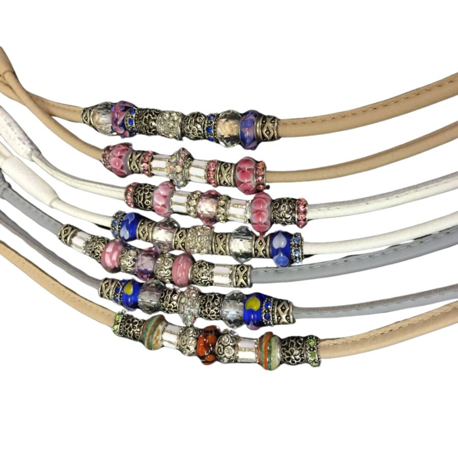The Showdog Company Beaded Leather/Cord Slip Show Lead 1.8m