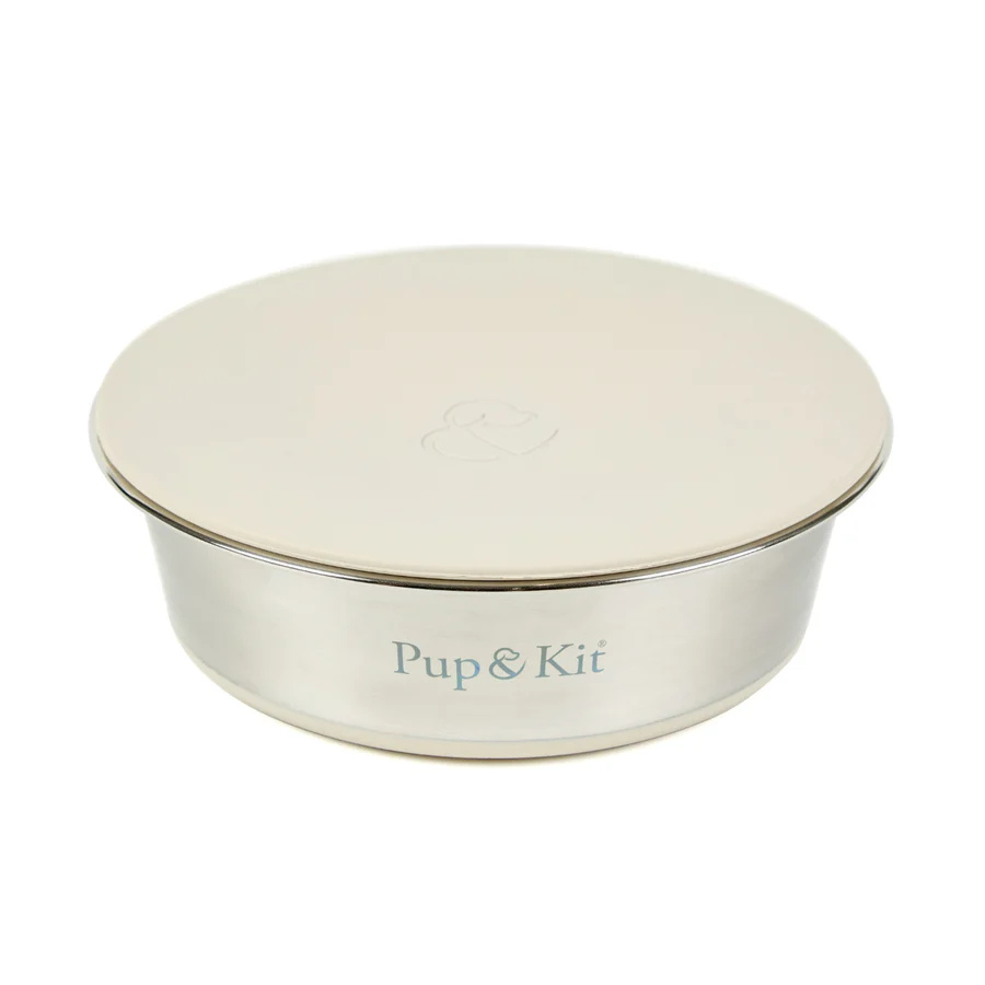 Pup & Kit Lid-It Bowl with Stay-Fresh Lid - Beige