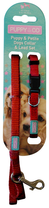 Hem & Boo Adjustable Collar & Lead Puppy Set