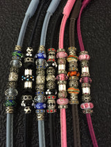 The Showdog Company Hessonite Beaded Leather/Cord Slip Lead 1.5m