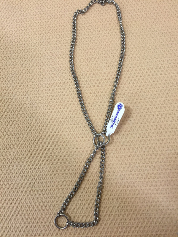Fine weight all chain Stainless Steel Half Check Collar in Chrome