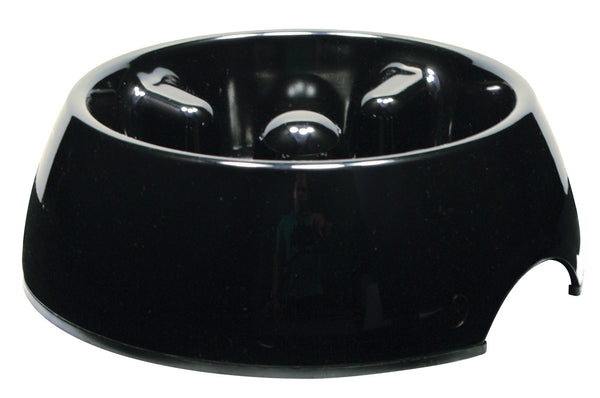 Go Slow! Anti-Gulping Dog Dish  Medium Black