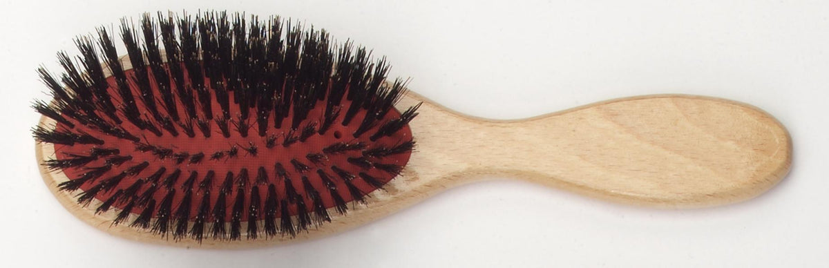 Braun & Wettberg Oval Medium Bristle Pneumatic Brush, Light Wood