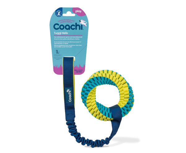Coachi Tuggi Helix Toy in Navy, Lime and Light Blue