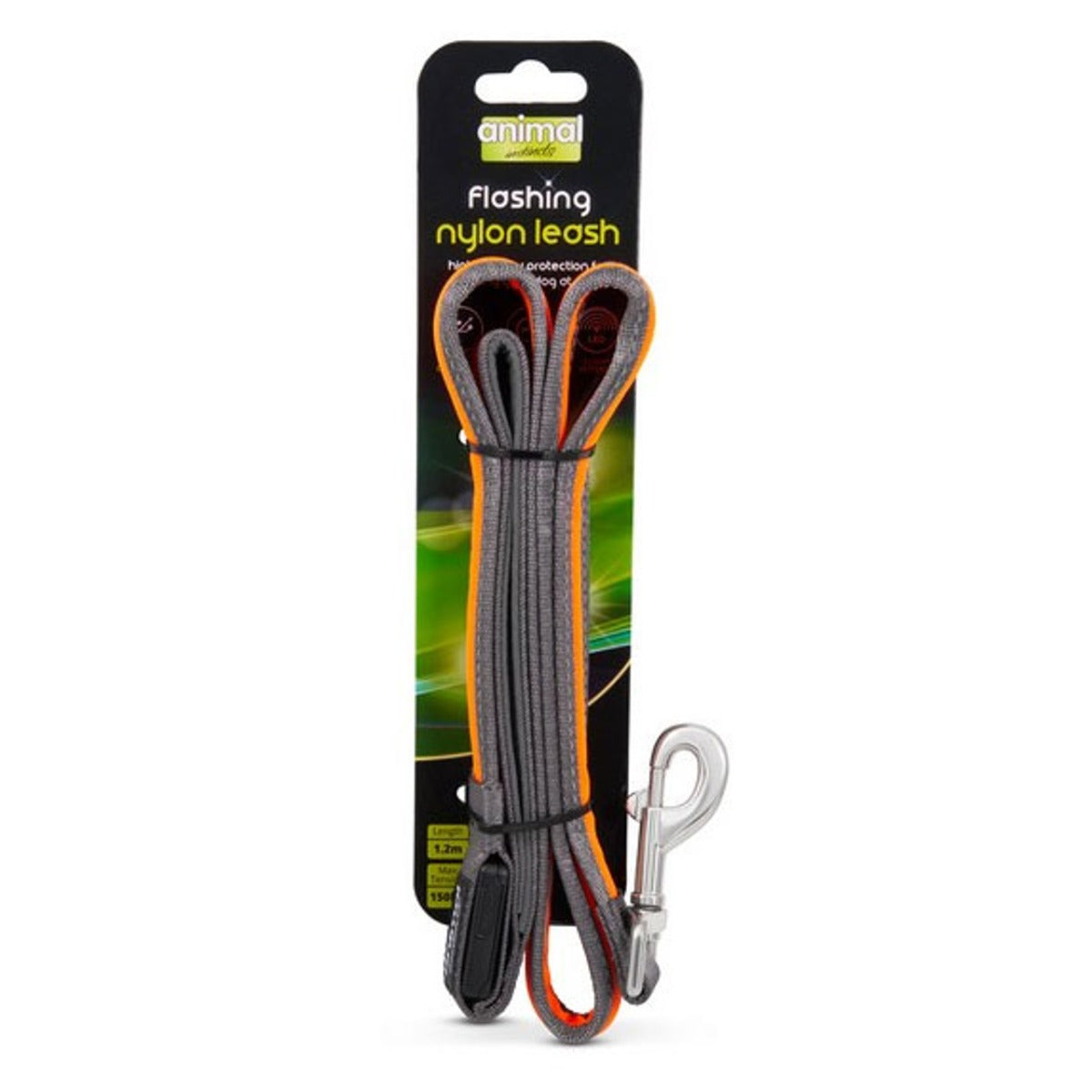 Animal Instincts Flashing USB Dog Lead  1.2m