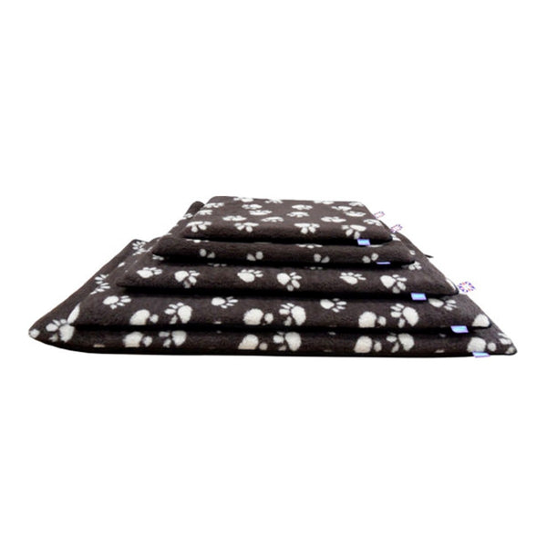 Hem and Boo Fleece Crate Mat Brown and Cream