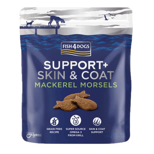 Fish 4 Dogs Support+ Skin and Coat Mackerel Morels 225g