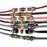 The Showdog Company Hessonite Beaded Leather/Cord Slip Lead 1.5m