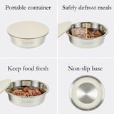 Pup & Kit Lid-It Bowl with Stay-Fresh Lid - Beige