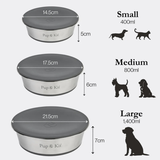 Pup & Kit Lid-It Bowl with Stay-Fresh Lid - Grey