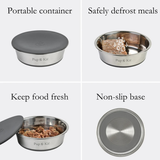 Pup & Kit Lid-It Bowl with Stay-Fresh Lid - Grey