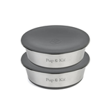 Pup & Kit Lid-It Bowl with Stay-Fresh Lid - Grey