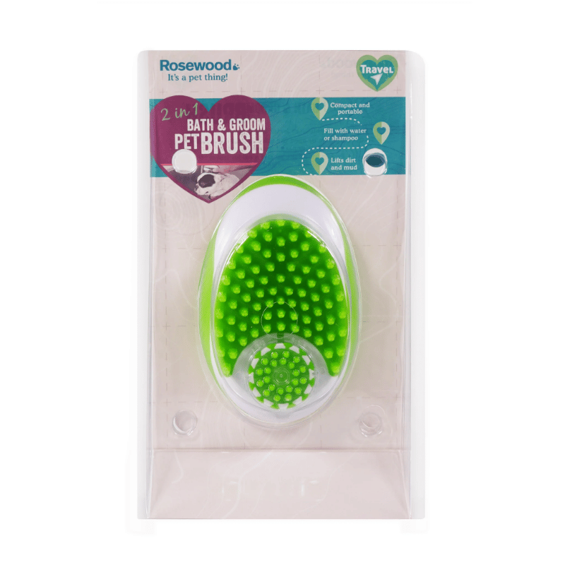 Rosewood 2 in 1 Bath and Groom Pet Brush