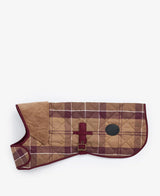 Barbour Tartan Quilted Dog Coat in Muted Cabernet