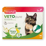 Beaphar VETOpure Flea Spot-On Repellent for Cats 3 Pipettes