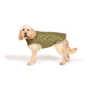 QUILTED DOG COAT- FOREST GREEN