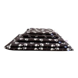 Hem and Boo Fleece Crate Mat Brown and Cream