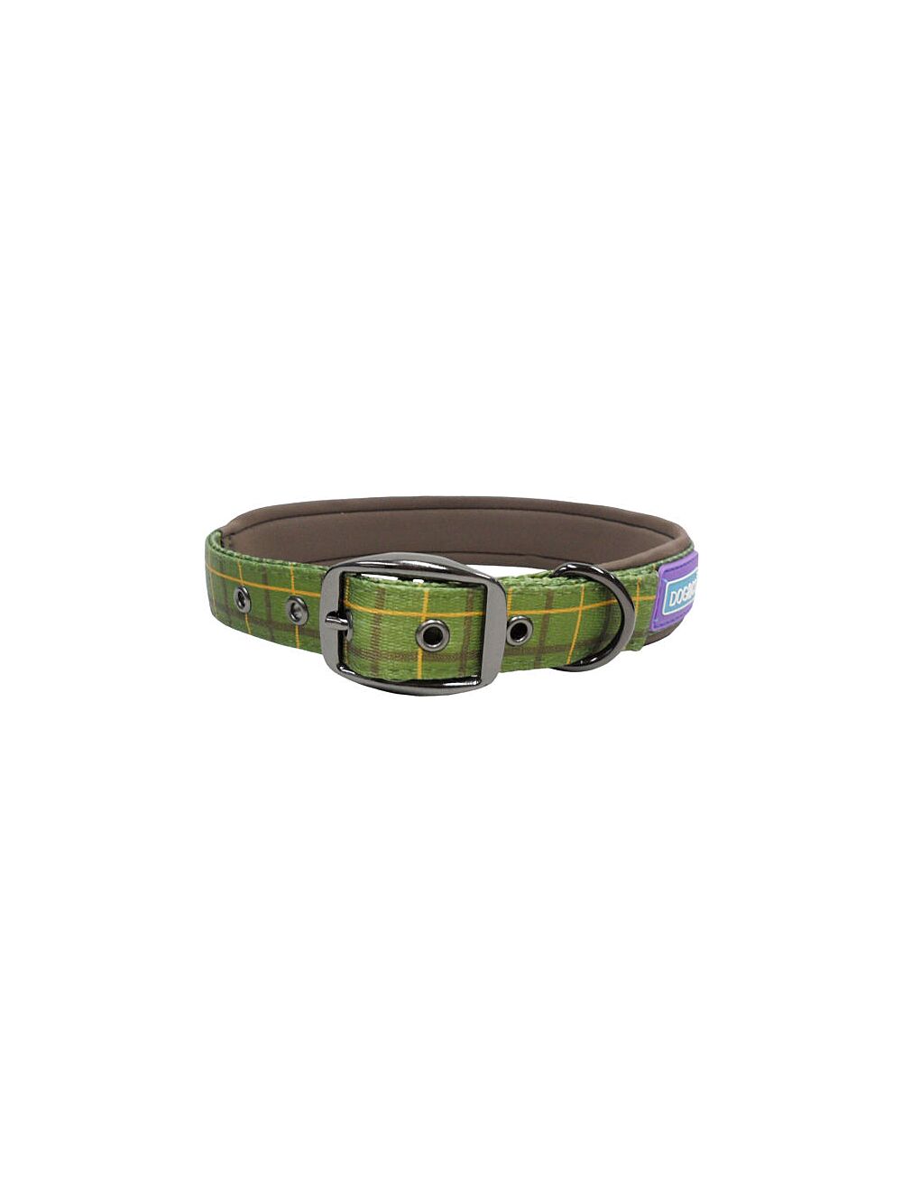 Petcetera Hem and Boo Country Check Padded Collar Green