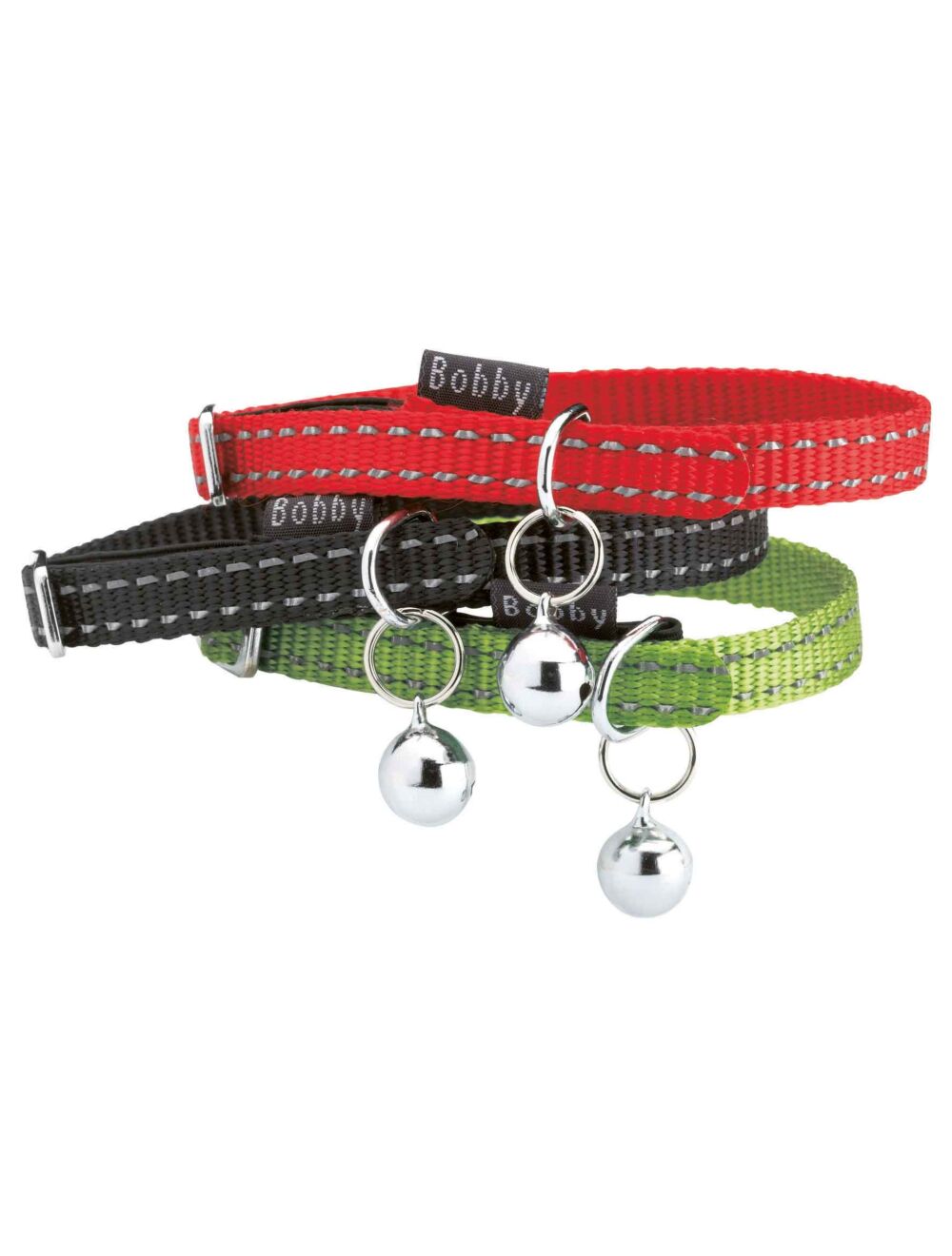 Cat collar with bow and bell outlet