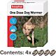 Beaphar One Dose Wormer for Large Dogs 4 Tablets (Pack of 2, Total 8 Tablets)