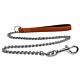 Ancol Leather Heavy Chain Lead - Tan - 90cm